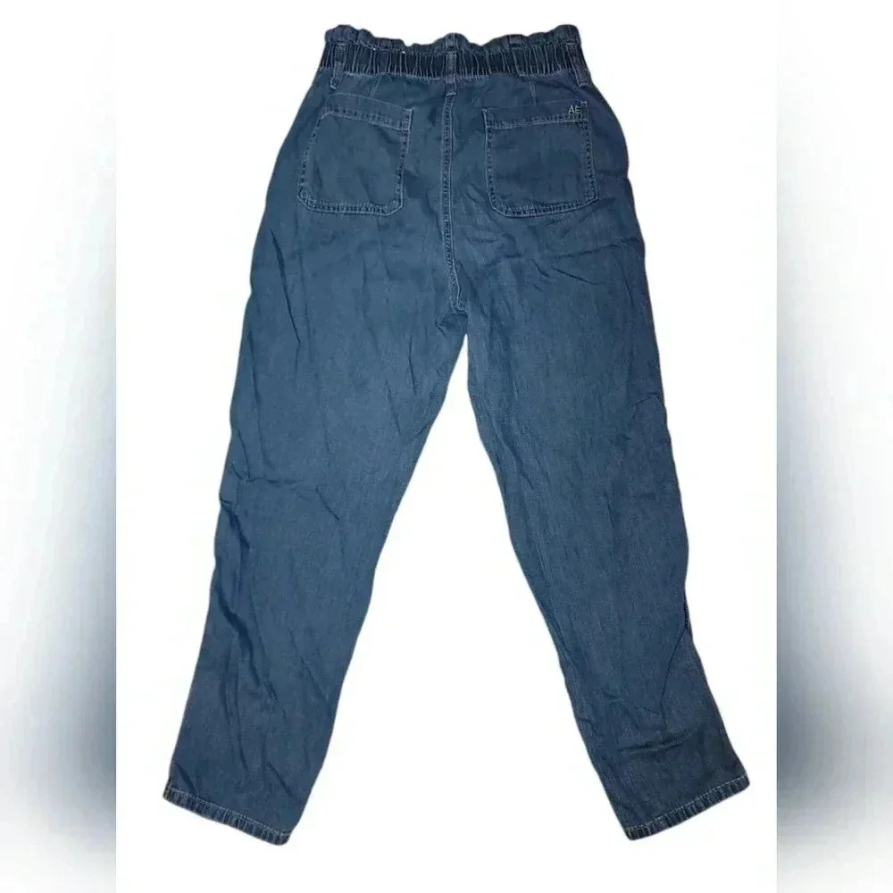 American Eagle Highest Rise Mom Blue Pants Size 8 - Picture 2 of 7
